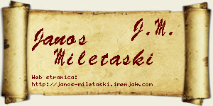 Janoš Miletaški vizit kartica